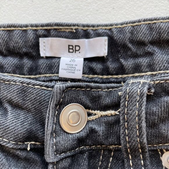 Nordstrom BP Womens High Rise Mom Jeans‎ Size 26 Black Ripped Cotton - Picture 8 of 10